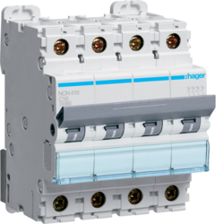 Hager NCN416, MCB 4P 10kA/15kA C-16A 4M, 3250614615078