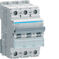 Hager NDN304, MCB 3P 10kA/15kA D-4A 3M, 3250614611728