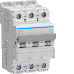Hager NQN320, MCB 3P 25kA B-20A 3M, 3250614645778