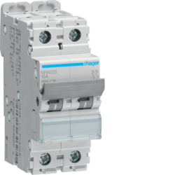 Hager NRN220, MCB 2P 25kA C-20A 2M, 3250614645020
