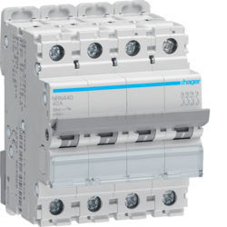Hager NRN440, MCB 4P 20kA C-40A 4M, 3250614645358