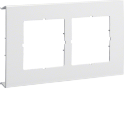 Hager Pre-cut lid 2-gang, purewhite