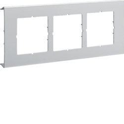 Hager R 6463 Grey 7035 Pre-cut lid 3gang