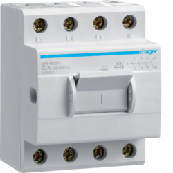 Hager SH463N, One piece switch 4x63A, 3250615589958