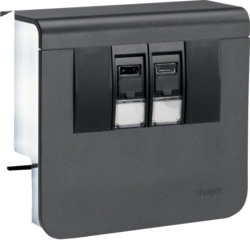 Hager acc.box SL20055 2 x Cat.6 black