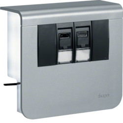 Hager acc.box SL20055 2 x Cat.6 alu