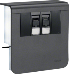 Hager acc.box SL20080 2 x Cat.6 black