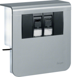 Hager acc.box SL20080 2 x Cat.6 alu