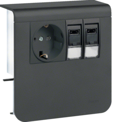 Hager sock plinth s-outl+2xCat.6A SL 20x80 gbl