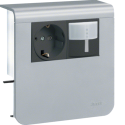 Hager Acc.box SL20x80 socket+PIR alu