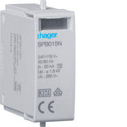 Hager SPB015N, Cartridge T2 N-PE Uc 260V Up 1.5kV, 3250615514868