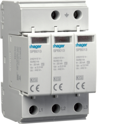 Hager SPB513, SPD 3P 40kA Typ2 IT, 3250615515223