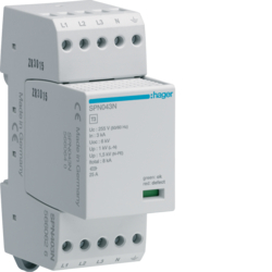 Hager SPN403N, SPD 3P+N pluggable 3kA class 3 Ind., 3250615660626