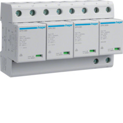 Hager SPN802, SPD 4P pluggable 100kA ind. TT, 3250615660947
