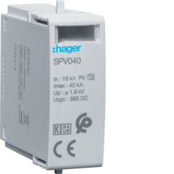 Hager SPV040, Cartridge T2 1P photovolt +/- for SPV340, 3250615514950