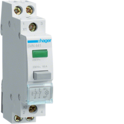 Hager SVN441, Impulse 2NC PB + green light 230VAC, 3250615722010