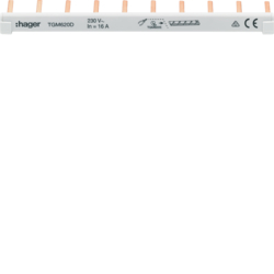 Hager TGM620D, Busbars 6mm? 10 contacts, 3250615879776