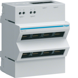 Hager TN111, ANALOG/ADSL RJ45 TEL SPLITTER 2 X 4 O/P, 3250615941114