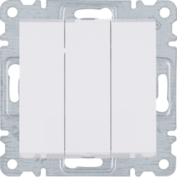 Hager Switch 3-gang 1-way - white