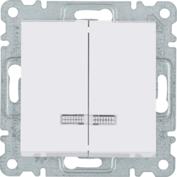 Hager Control 2-gang switch - white