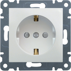 Hager Socket Schuko enh. cont. prot. white