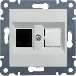 Hager Telephone socket - white