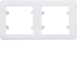 Hager 2-gang plate horizontal - white