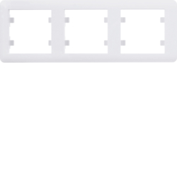 Hager 3-gang plate horizontal - white