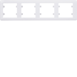 Hager 4-gang plate horizontal - white