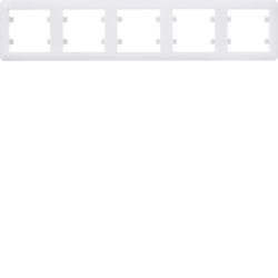 Hager 5-gang plate horizontal - white