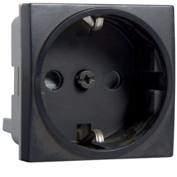 Hager Systo Sock. SCHUKO  screw+childp., black