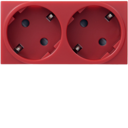 Hager Systo Double socket Schuko Red