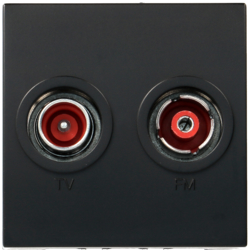 Hager Systo TV+FM passed-through/end sock Blac