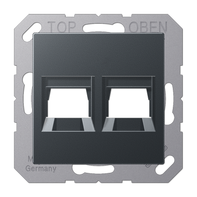 JUNG A1569-25WEANM, centre plate for MJ f. 2 sockets, 4011377177635