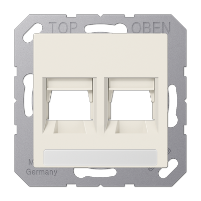 JUNG A1569-2NAWE, centre plate for MJ IF f. 2 socket, 4011377206762