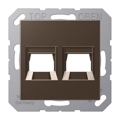 JUNG A1569-2WEMO, centre plate for MJ f. 2 sockets, 4011377177482