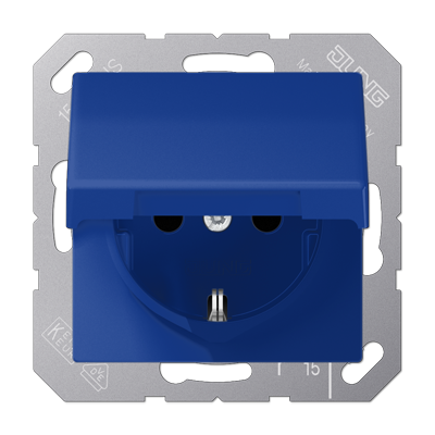 JUNG AS1520BFKLBL, SCHUKO? socket with hinged lid, 4011377173439