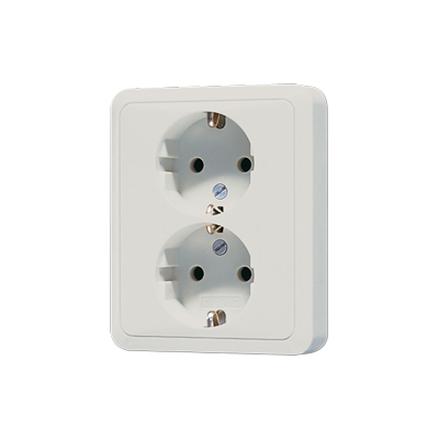 JUNG CD5020NKILG, Schuko-socket 2-gang, 4011377851306