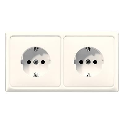 JUNG CD522BF, 2-gang SCHUKO-socket, 4011377026650