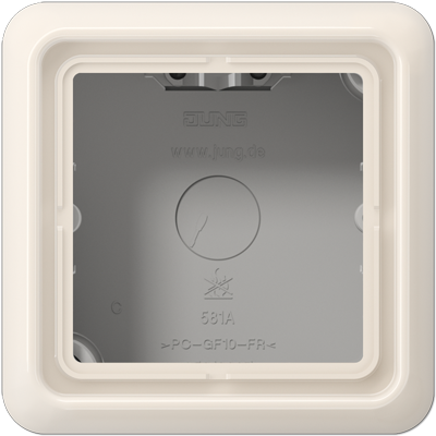 JUNG CD581AW, Spec.Surface Cap w. integr. frame 1-gang, 4011377051300