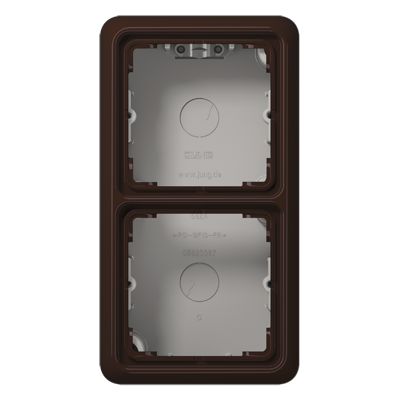 JUNG CD582ABR, Spec.Surface Cap w. integr. frame 2-gang, 4011377053106