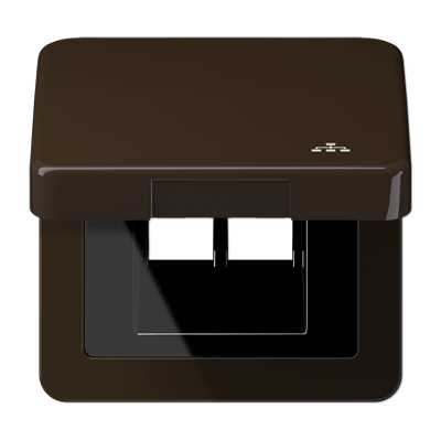 JUNG CD590KLLANBR, Hinged lid LAN with centre plate, 4011377178892
