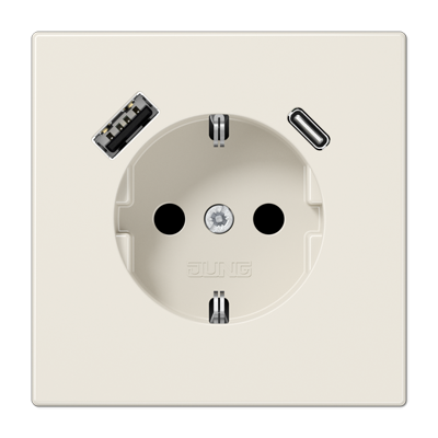 JUNG LS1520-15CA, SCHUKO socket with USB type AC, 4011377184633