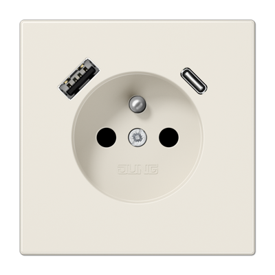 JUNG LS1520F-15CA, Socket fren/belg with USB type AC, 4011377185241