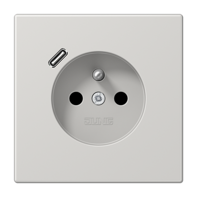 JUNG LS1520F-18CLG, Socket fren/belg with USB type C, 4011377185142