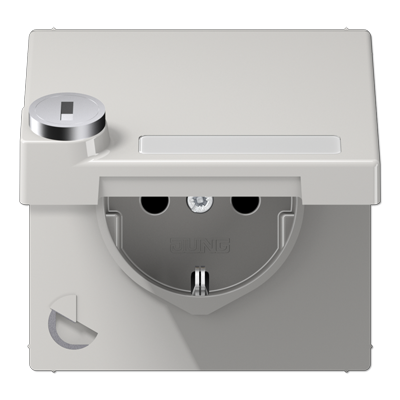 JUNG LS1520NAKLSLLG, Schuko socket with hinged lid, 4011377157866