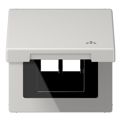 JUNG LS990BFKLLANLG, Hinged lid LAN with centre plate, 4011377178984