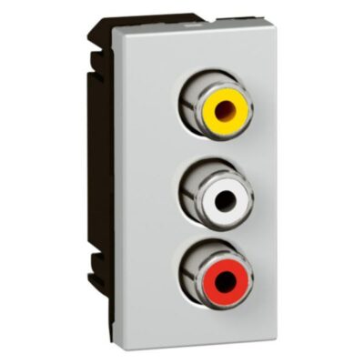 Legrand 079254, PRMOSAIC 3RCA SOCKET ALU, 3245060792541